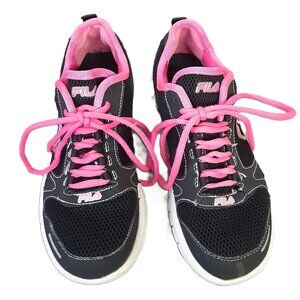 Fila Woman s Sneakers Size 8.5 Black/Pink Running Shoes Athletic Shoes Laces